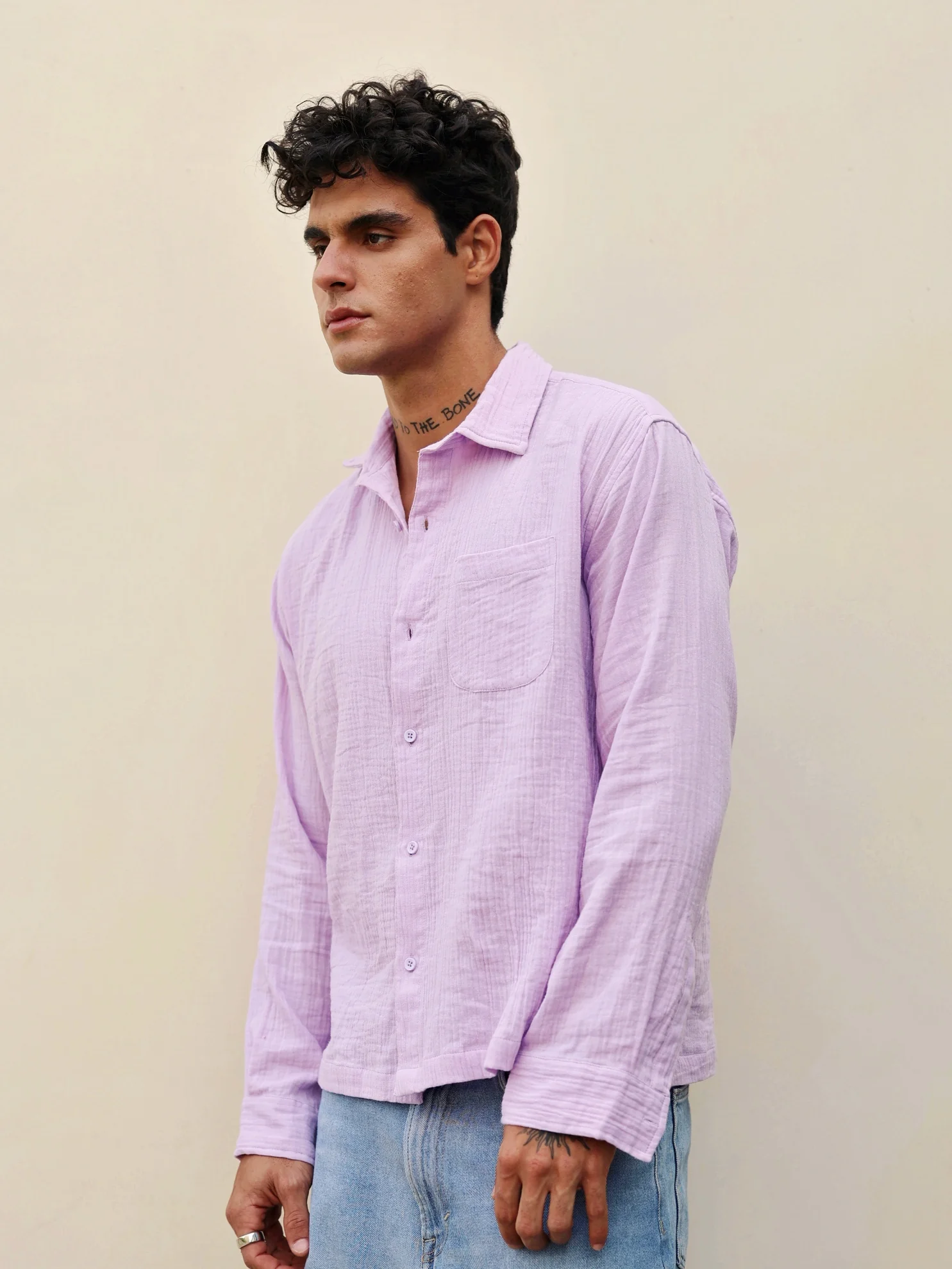 Lavender Gauze Holiday Shirt - Image 5