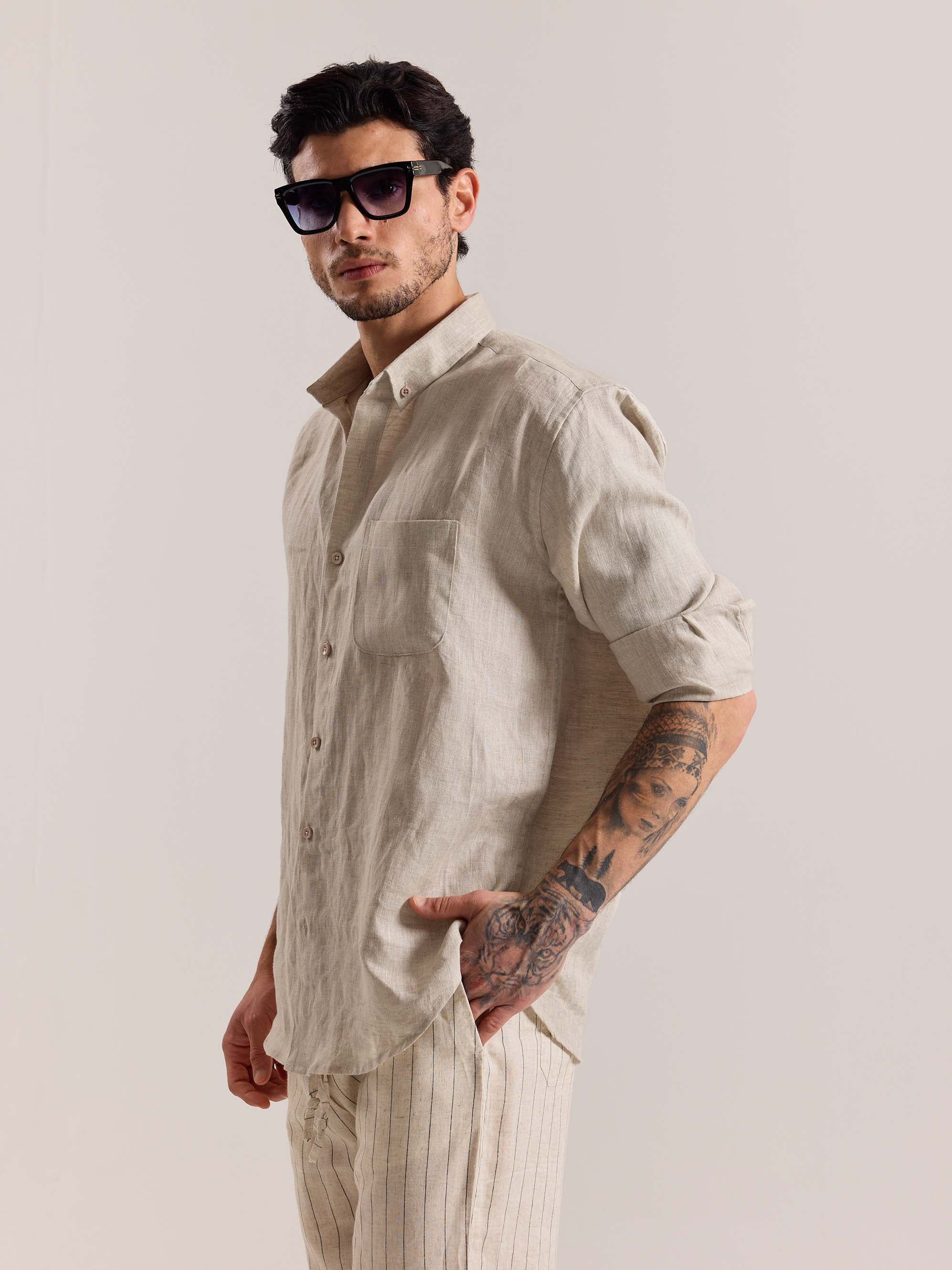 Natural Irish Linen Shirt - Image 7