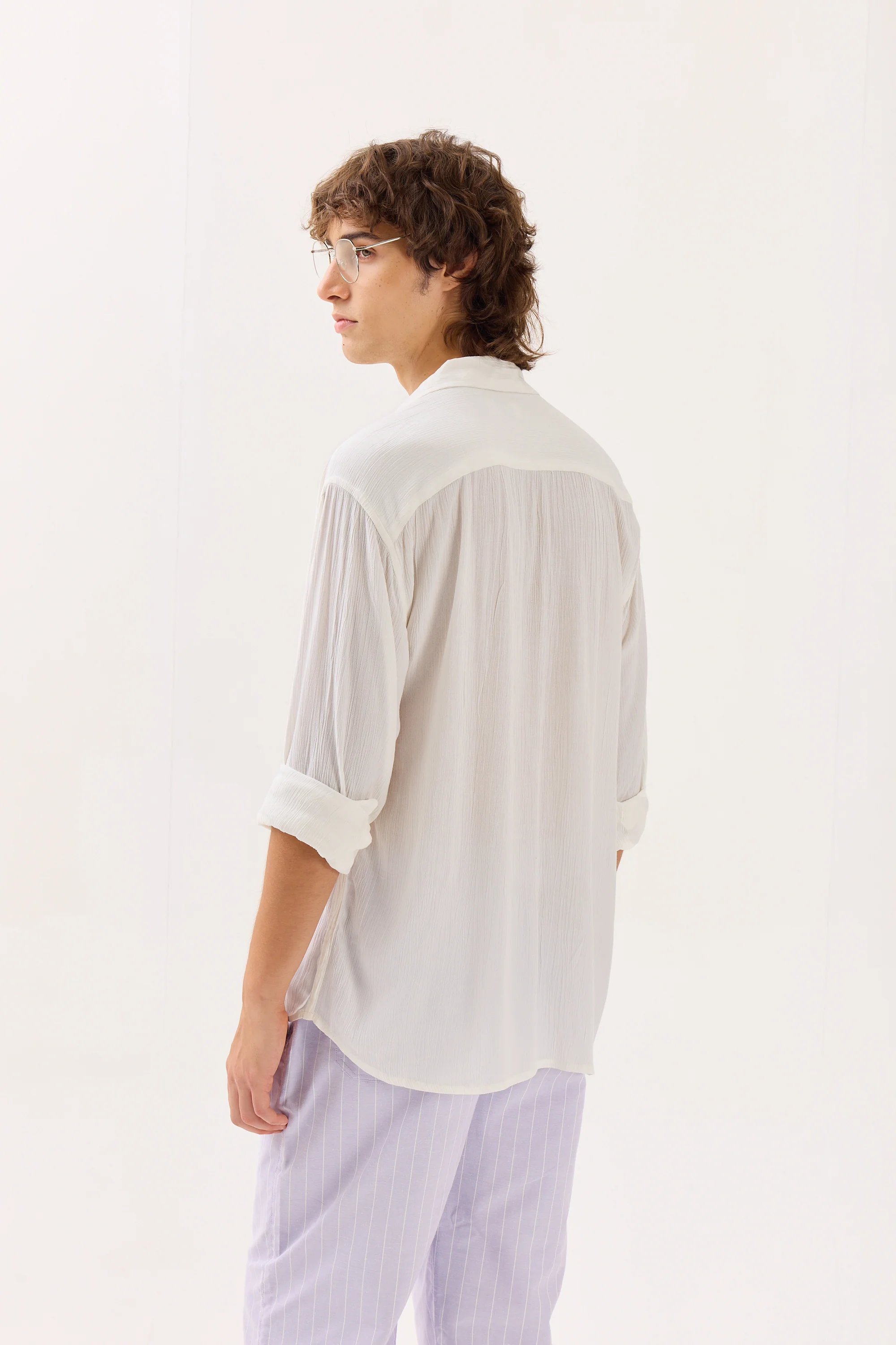 Off White Wrinkled Shirt - Image 6