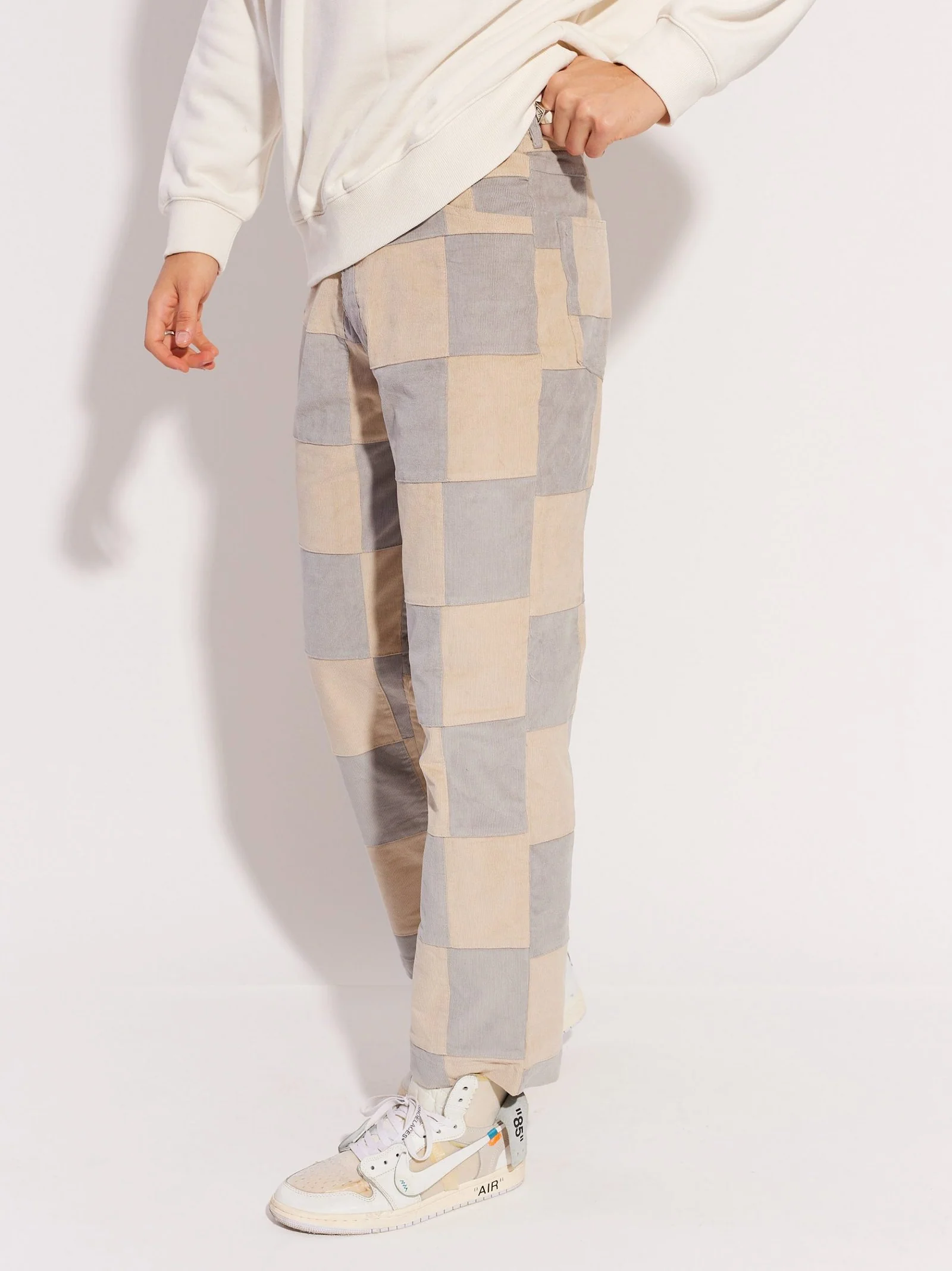 Patchwork Corduroy Trousers - Image 3