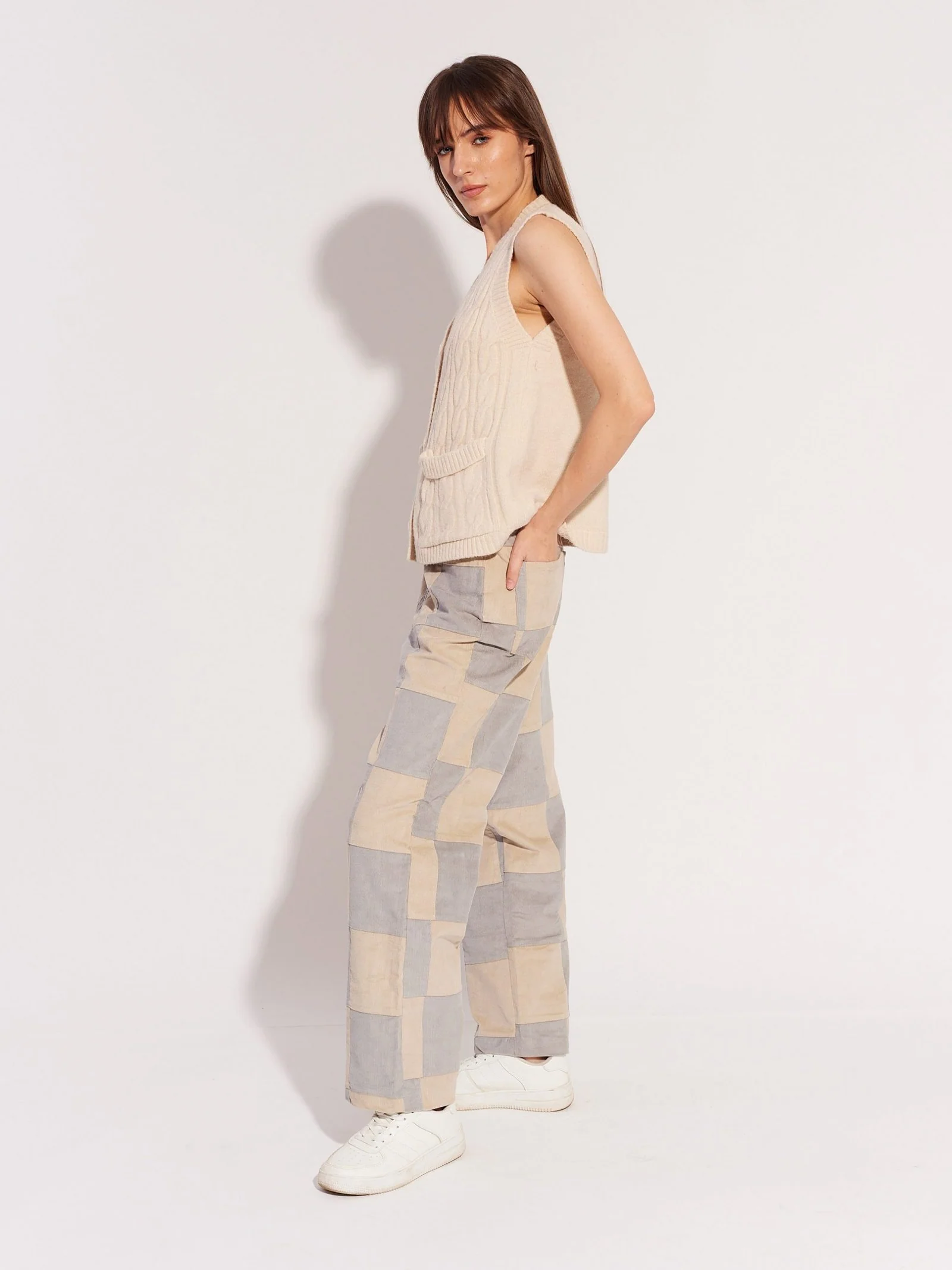 Patchwork Corduroy Trousers - Image 4