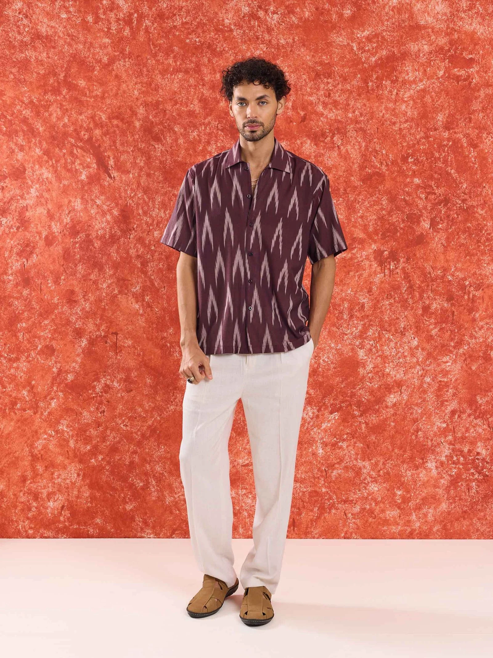 Wine Ikat Shirt - Image 2